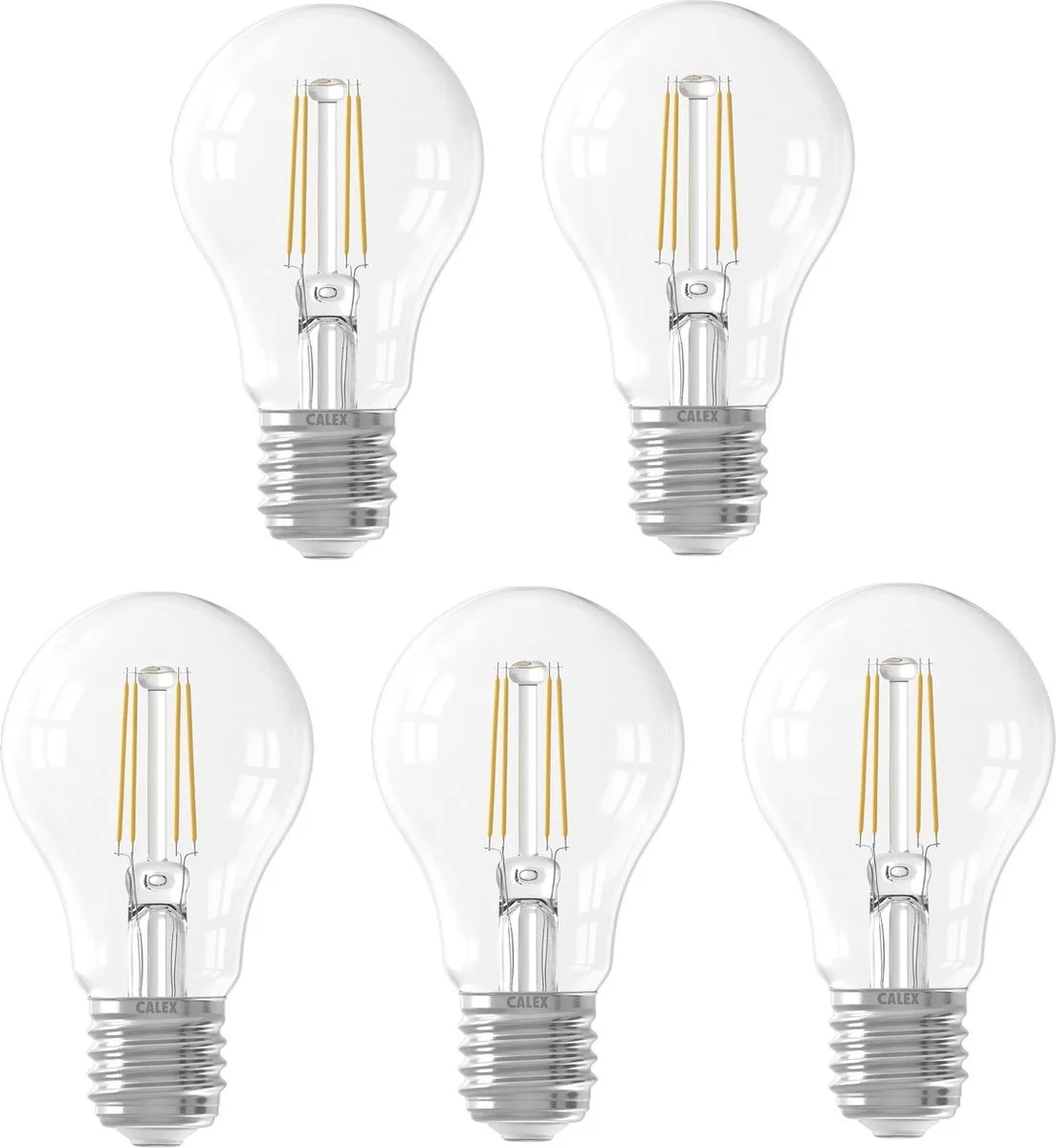Doos 5x Calex E27 LED Lamp Helder | 4W 470Lm 2700K | 220-240V 827| Met Daglicht Sensor de Calex – photo produit