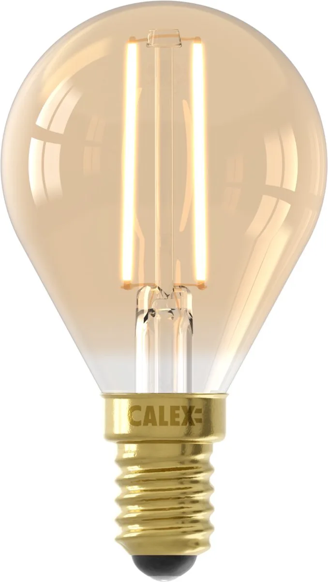 Filament LED Lamp - E14 - P45 Lichtbron Goud - 3.5W - Dimbaar de Calex – photo produit