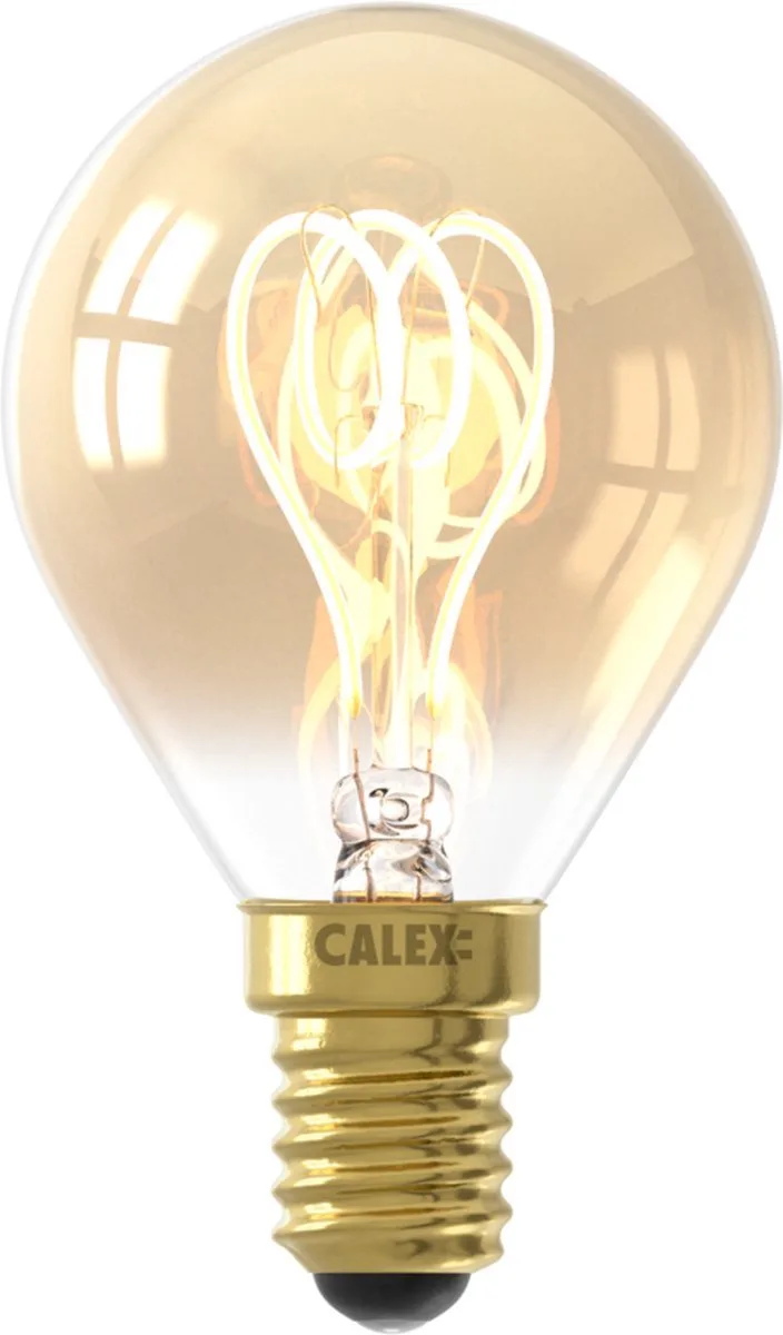 Filament LED Lamp - E14 - Vintage Lichtbron - P45 - Goud - 2.5W - Dimbaar by Calex – product photo
