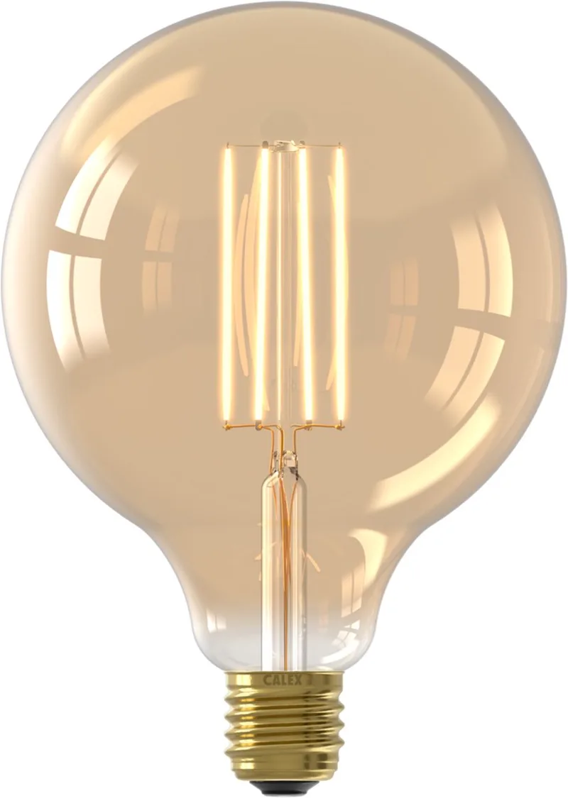 Filament LED Lamp - G125 Vintage Lichtbron - E27 - Goud - Warm Wit Licht - Dimbaar de Calex – photo produit