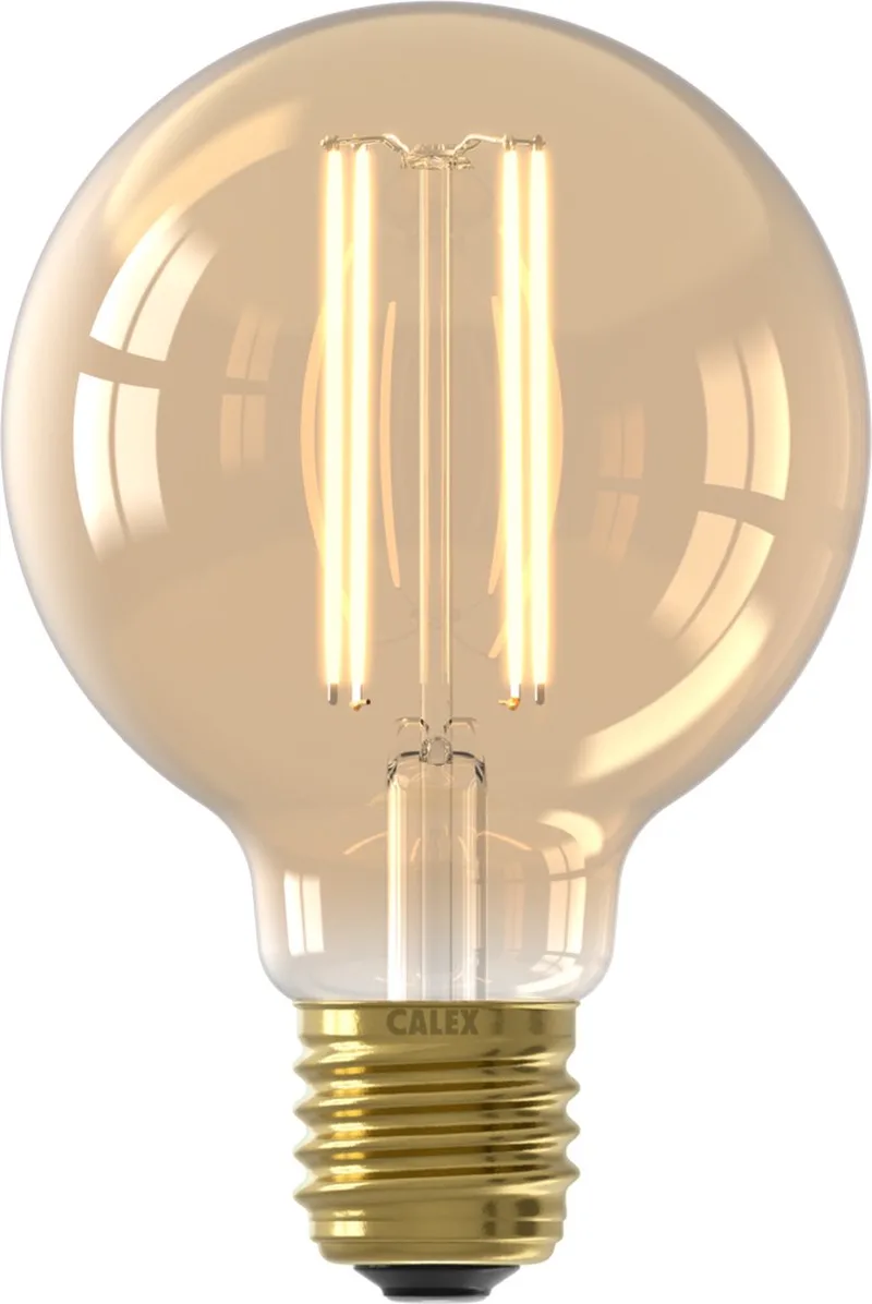 Filament LED Lamp - G80 Vintage Lichtbron - E27 - Goud - Warm Wit Licht - Dimbaar by Calex – product photo
