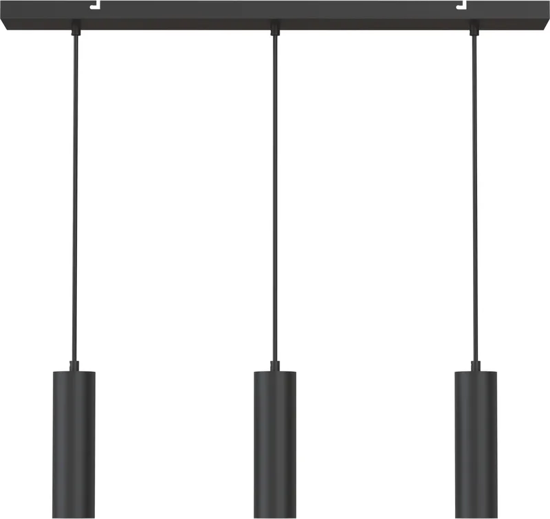 Hanglamp - GU10 - 3-Lichts - Plafondlamp - Mat - Eetkamer - Keuken - Eettafel - Excl. lichtbron de Calex en Noir – photo produit