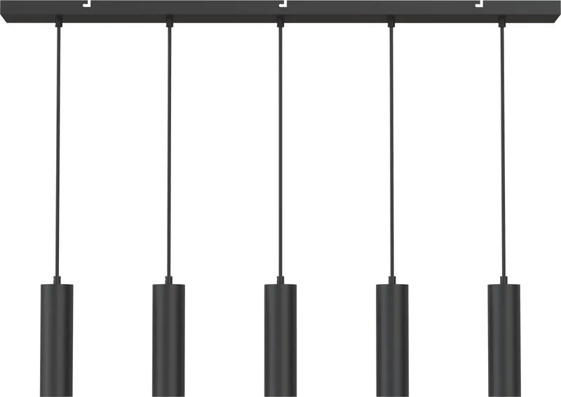 Hanglamp - GU10 - 5-Lichts - Plafondlamp - Mat - Eetkamer - Keuken - Eettafel - Excl. lichtbron von Calex in Schwarz – Produktfoto