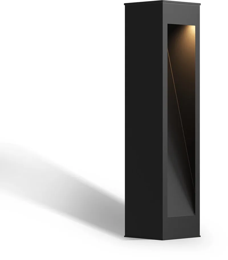 Ivrea Solar Tuinpaal - Moderne staande buitenlamp - Zonne-energie Sokkellamp - Buiten - Waterdicht de Calex en Noir – photo produit
