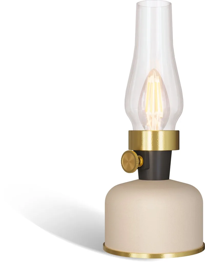 Lavinio Oplaadbare Tafellamp - Draadloos - LED Olielamp - Camping Lamp - Binnen en Buiten - Warm Wit Licht - Dimbaar de Calex en Zand – photo produit