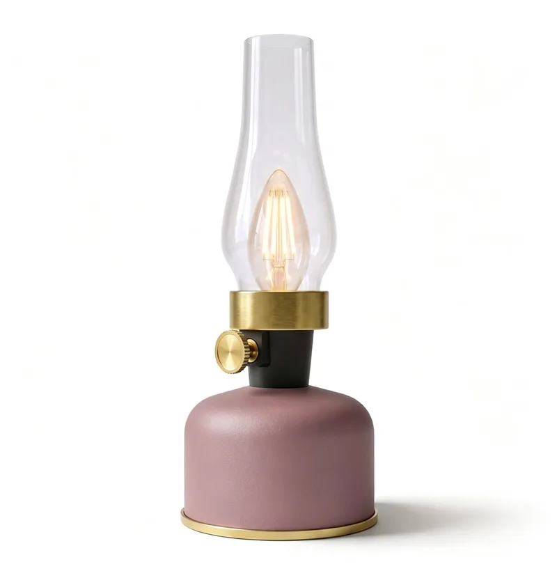 Lavinio Oplaadbare Tafellamp - Draadloos - LED Olielamp - Camping Lamp - Binnen en Buiten - Warm Wit Licht - Dimbaar från Calex i Rose – produktbild