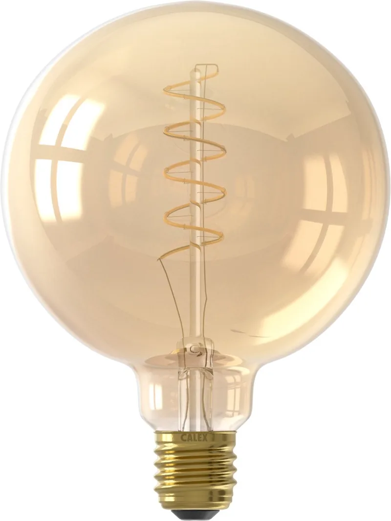 LED Lamp - E27 - 3 Staps dimmer - Dimbaar - G125 - Goud - Warm Wit Licht - 5.5W de Calex – photo produit