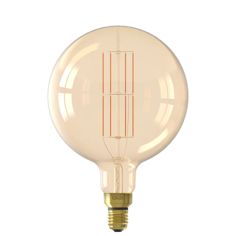 LED lamp | goud | dimbaar | E27 | 10.5 watt | Ø20 cm | 2100K | 1100 lumen | 220-240V fra Calex – produktbillede