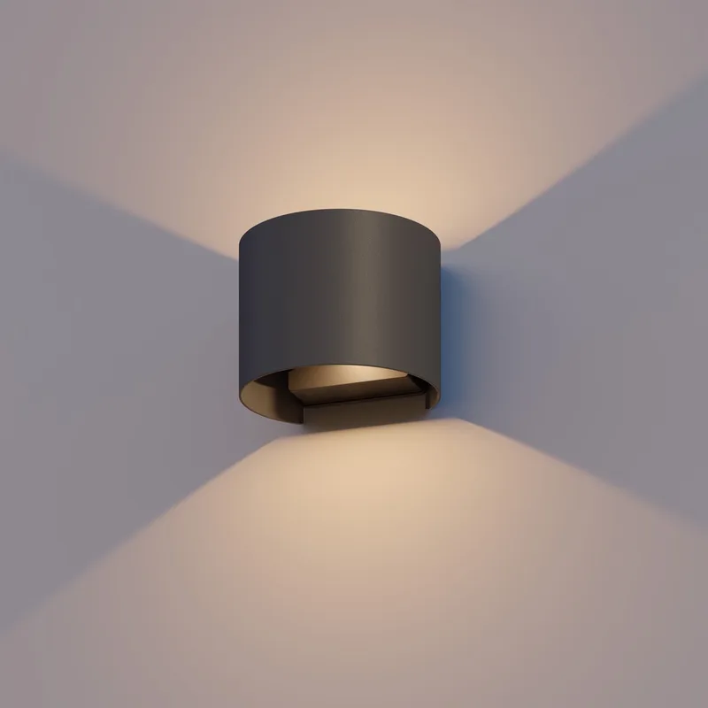 LED Wandlamp Verona - Oval - LED Up & Down - Verstelbare Stralingshoek - 7W - Tuinverlichting - Modern Design - Warm Wit Licht - Voor Binnen en Buiten fra Calex i Sort – produktbillede