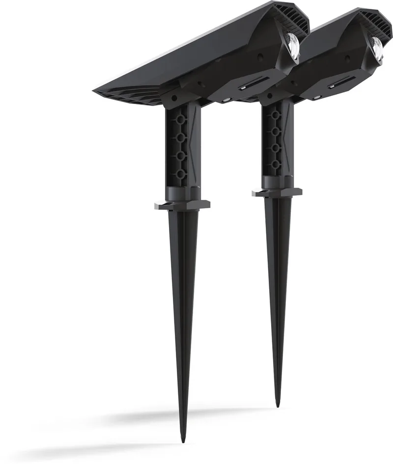 Padoa Solar Prikspot - 2 stuks - Tuinspot - Zonne-energie - Waterdicht - Dag Nacht Sensor - Warm Wit Licht von Calex in Schwarz – Produktfoto