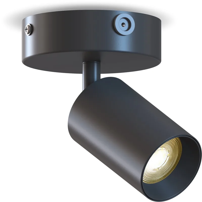 Plafondlamp - 1-Lichts - Opbouwspot - Rond - Zwart - Goud de Calex en Zwart-Goud – photo produit