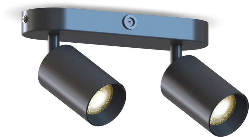 Plafondlamp - 2-Lichts - Opbouwspot - Ovaal - Zwart - Goud fra Calex i Zwart-Goud – produktbillede