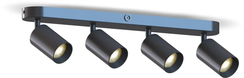 Plafondlamp - 4-Lichts - Opbouwspot - Ovaal - Zwart - Goud de Calex en Zwart-Goud – photo produit
