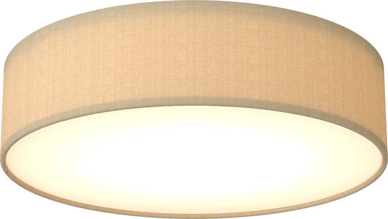 Plafondlamp, Stoffen Kap, Excl. E27 Fitting, Moderne Ronde Plafonnière, 40 cm de Calex en Taupe – photo produit