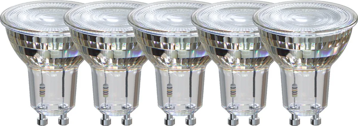 Reflector Spot - GU10 LED Lamp - Set van 5 stuks - 5W - Inbouwspot - Warm Wit Licht - Dimbaar - Voordeelverpakking by Calex – product photo