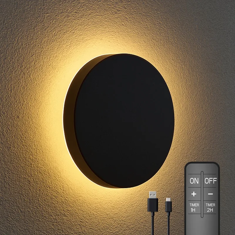 Rosarno Wandlamp 25cm - Oplaadbaar en Dimbaar - Binnen en Buiten Gebruik de Calex en Noir – photo produit