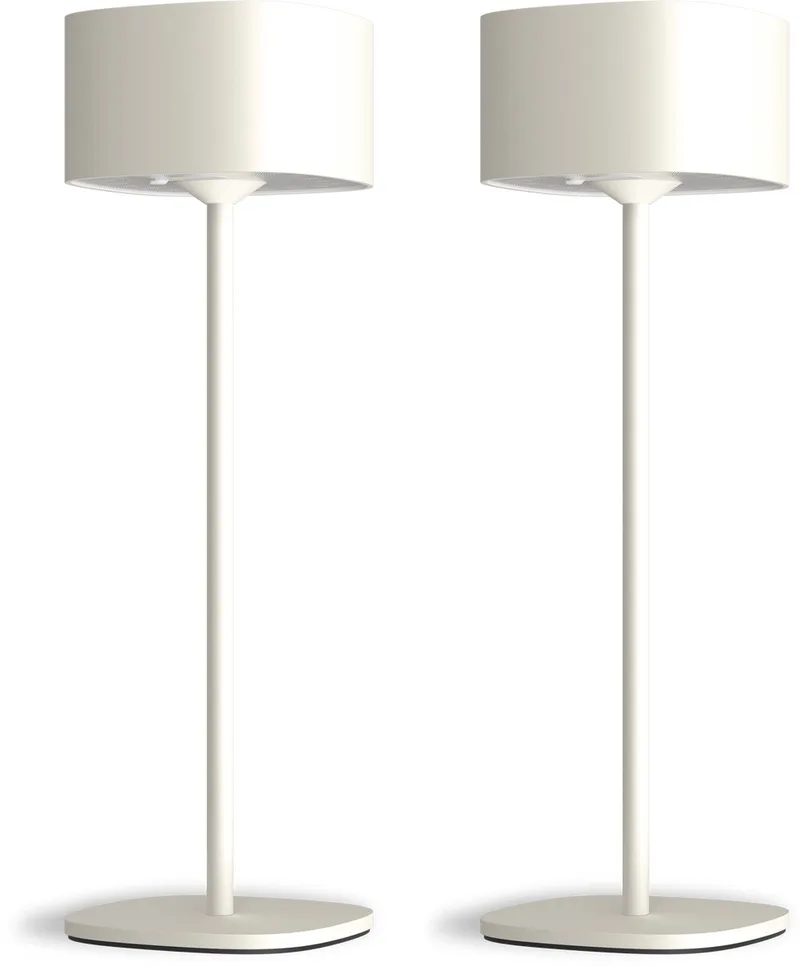 Serino Oplaadbare Tafellamp - 2 Stuks - Draadloos - Binnen en Buiten - Warm Wit Licht - Dimbaar - Zand de Calex en Zand-2-Stuks – photo produit