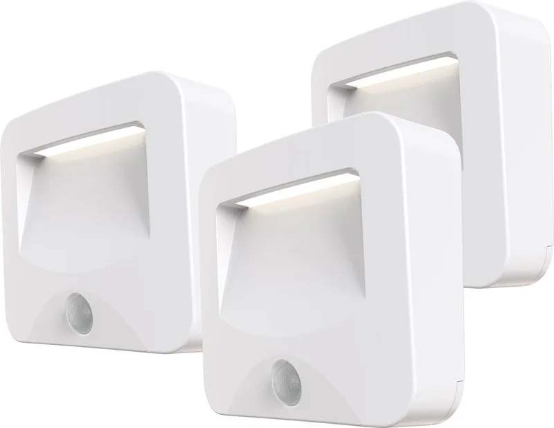 Spot On Draadloze Buitenverlichting - Set van 3 stuks - Wandlamp op Batterij - Buitenlamp met eenvoudige installatie - Warm Wit licht - incl timer en bewegingssensor - Wit van Calex in Wit-3-Stuks – productfoto