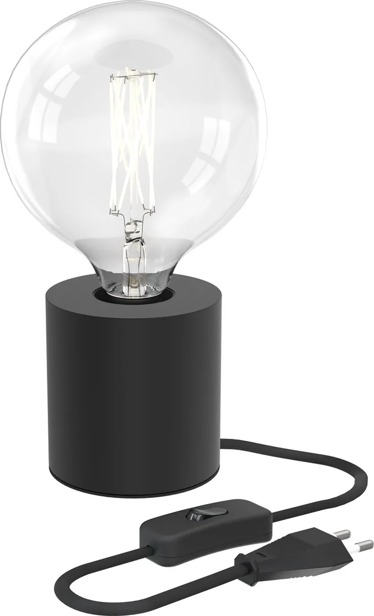 Tafellamp Rond - Industrieel - E27 Fitting - Excl. lichtbron de Calex en Noir – photo produit