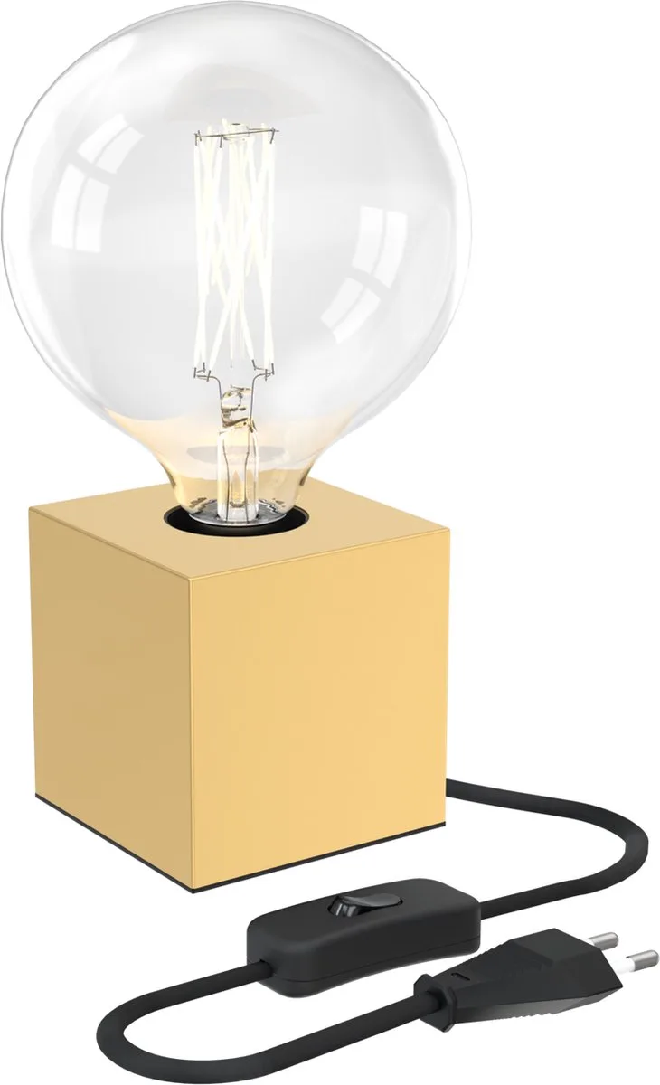 Tafellamp Vierkant - Industrieel - E27 Fitting - Excl. lichtbron by Calex in Gold – product photo