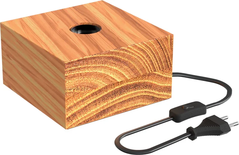 Tafellamp Vierkant - Scandinavisch - E27 Fitting - FSC - Excl. Lichtbron fra Calex i Hout – produktbillede