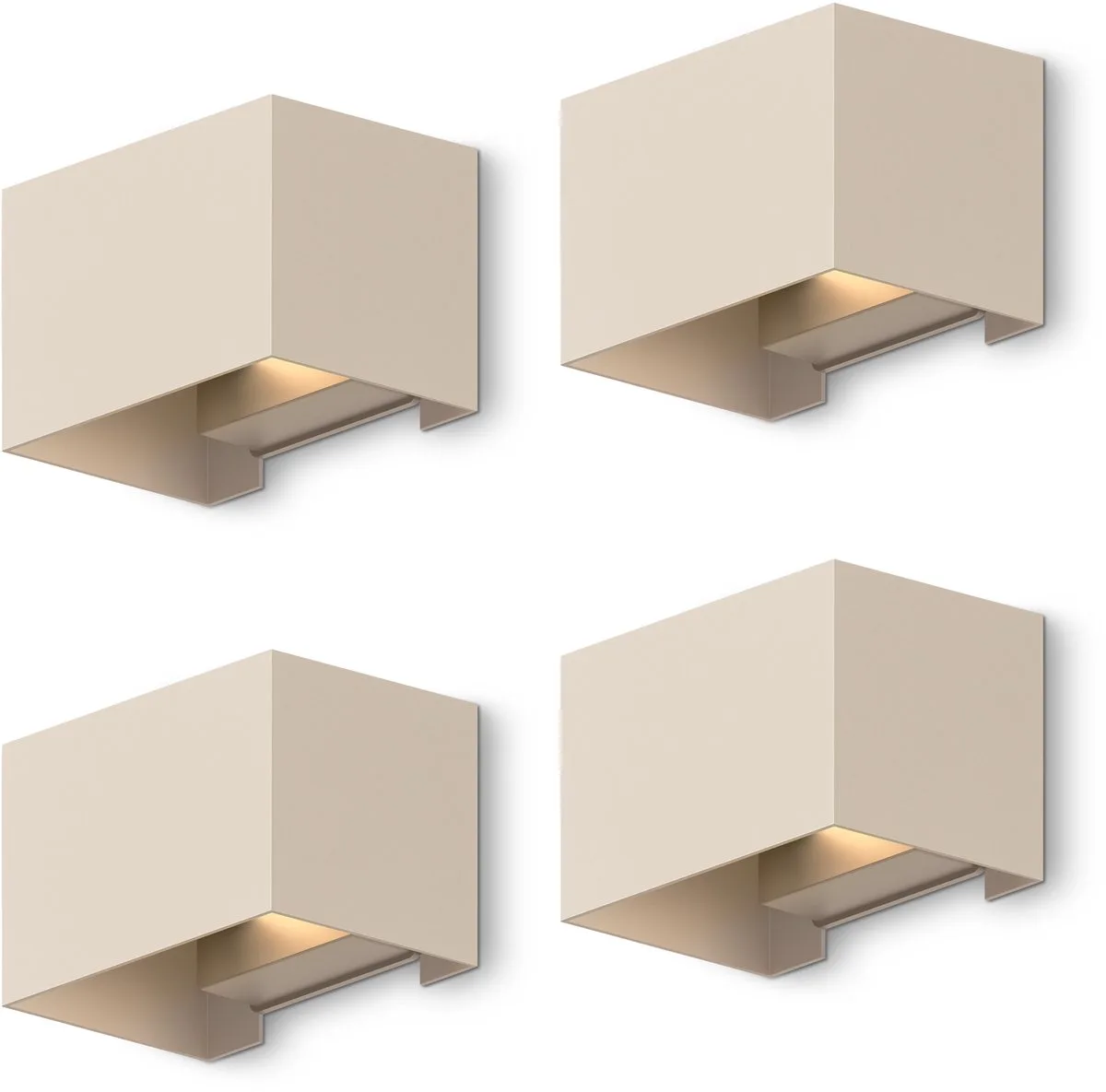 Venice Wandlamp - Buiten & Binnen - Warm Wit up & down Licht - verstelbare Lichtstraal - Waterdicht - Zandkleur - 4-pack von Calex in Zand – Produktfoto