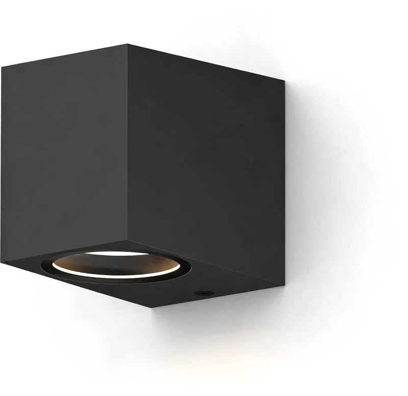 Wandlamp Downlight Sanremo - GU10 - IP54 Water- en Stofbestendig - Geschikt voor Binnen en Buiten - Eenvoudige installatie - Rechthoek de Calex en Noir – photo produit