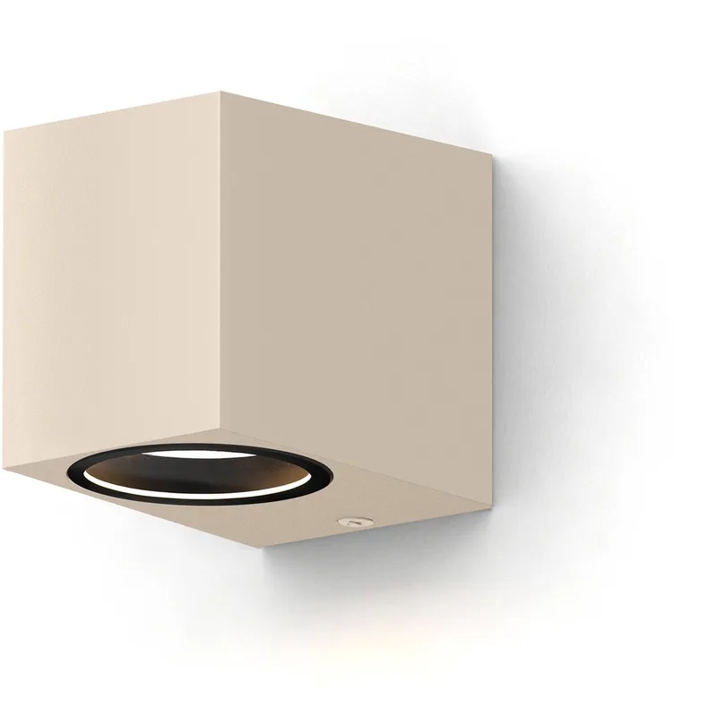 Wandlamp Downlight Sanremo – GU10 – IP54 Water- en Stofbestendig – Geschikt voor Binnen en Buiten – Rechthoek – Zand fra Calex i Zand 1-Stuk – produktbillede