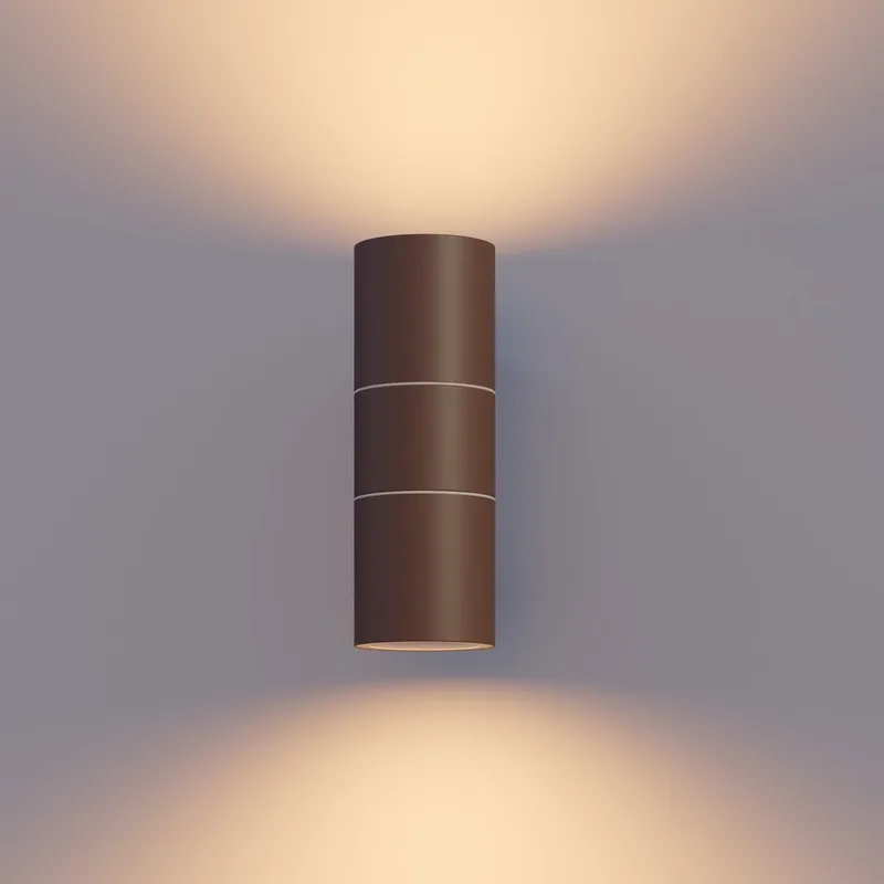 Wandlamp Up & Downlight Turin - 2x GU10 - IP54 Water- en Stofbestendig - Geschikt voor Binnen en Buiten - Eenvoudige installatie - Cilinder - Roestkleur från Calex i Roest – produktbild