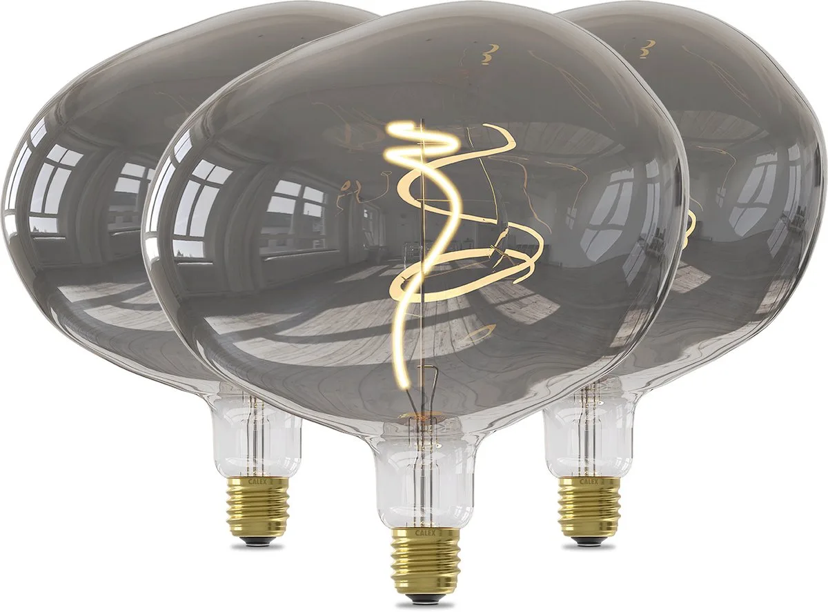 XXL LED Lamp E27 - Cobble - Filament - 50lm - 1800K Warm Wit Licht - 3-pack by Calex – product photo