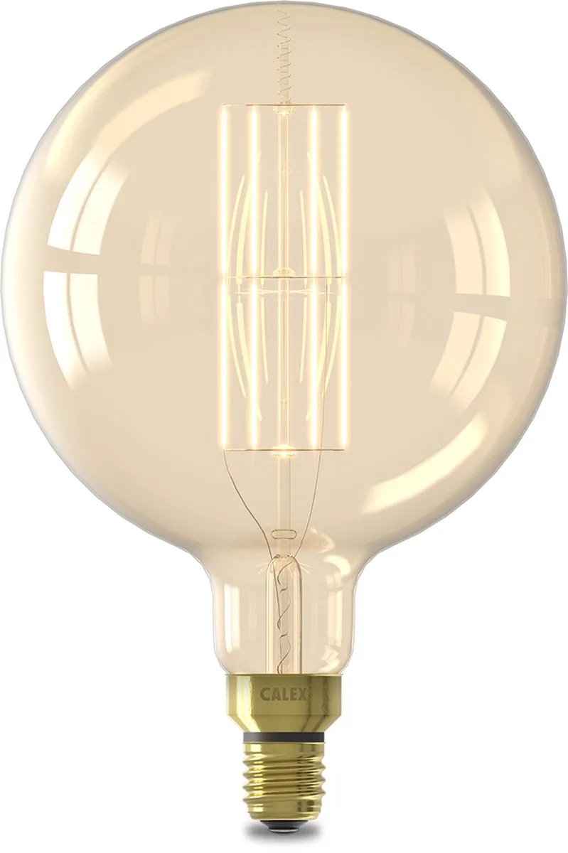 XXL LED Lamp E27 - Goud - Filament - 1100LM 2100K Warm Wit Licht - 3-pack von Calex – Produktfoto