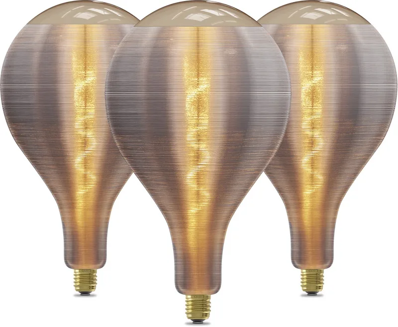 XXL LED Lamp E27 - Silk - Filament - 360lm - 1800K Warm Wit Licht - 3-pack fra Calex – produktbillede