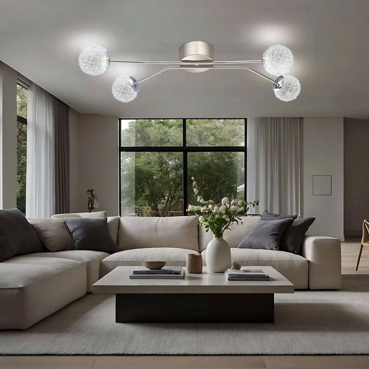 24 Watt LED plafondlamp mat nikkel aluminium globe EGLO 13676 de EGLO en Argent – photo produit