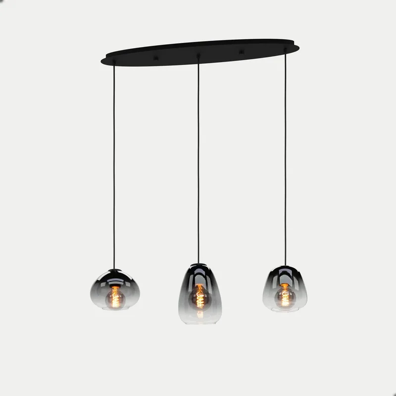 Aguilares Hanglamp - E27 - 84 cm - Glas de EGLO en Noir – photo produit
