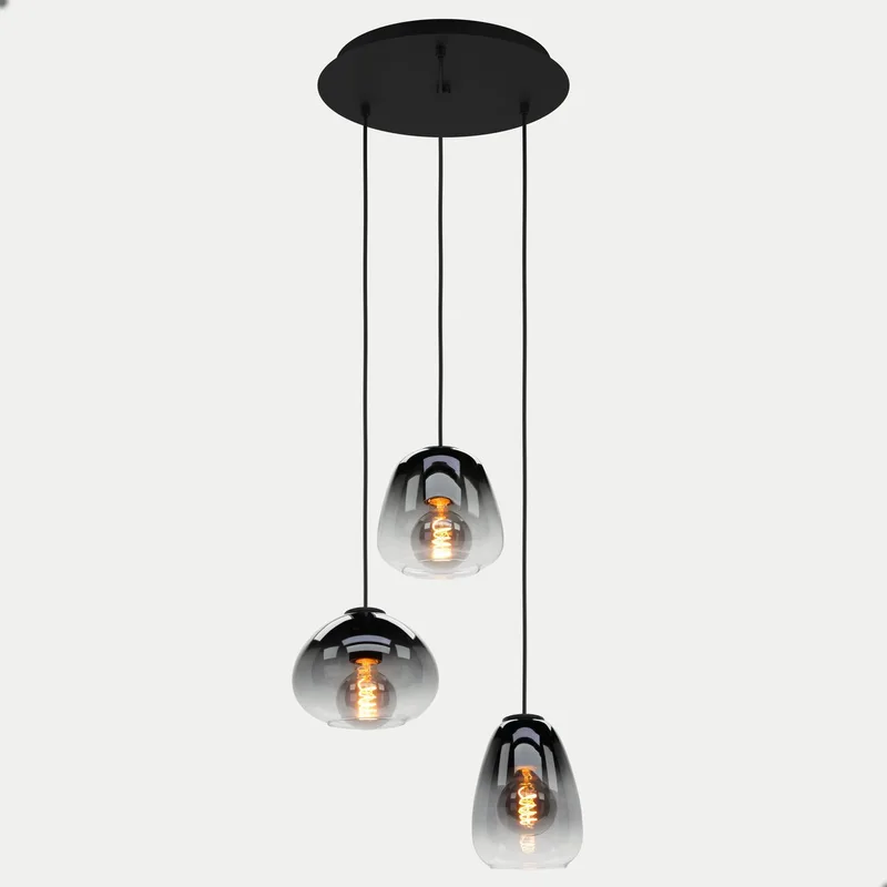 Aguilares Hanglamp - E27 - Ø 43 cm - Glas de EGLO en Noir – photo produit