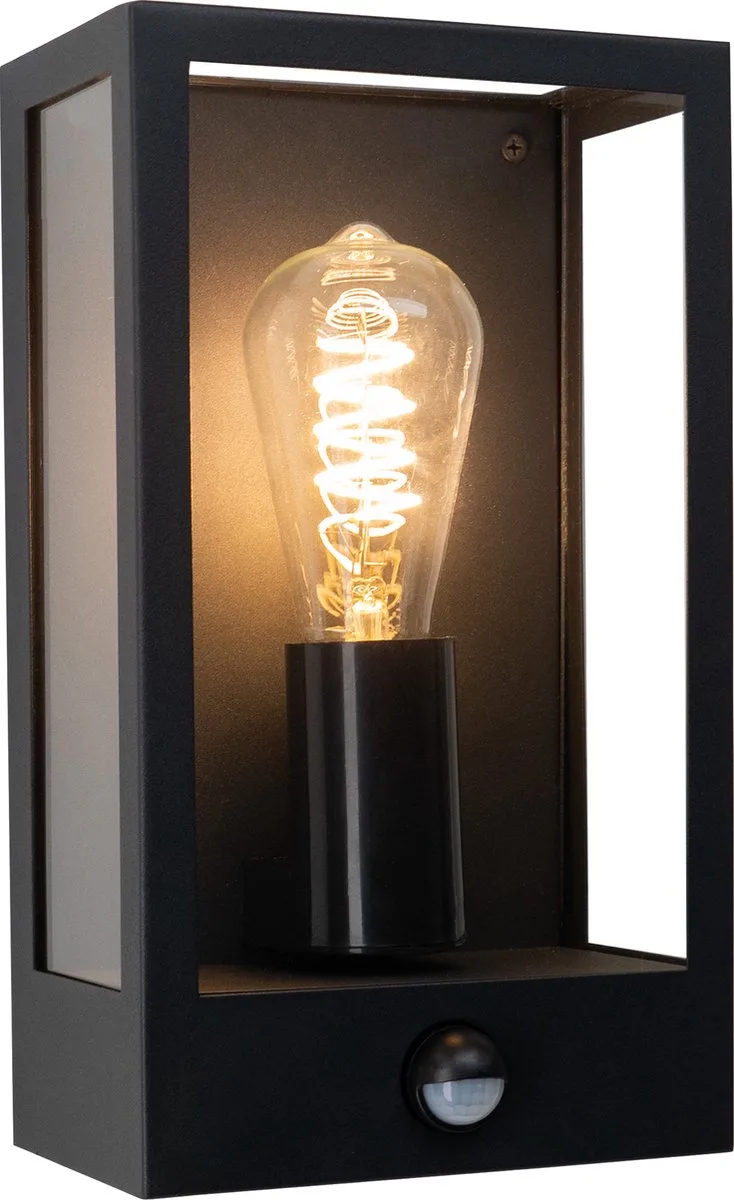 Alamonte Wandlamp Buiten - E27 - 29,5 cm - Sensor - IP44 från EGLO i Svart – produktbild