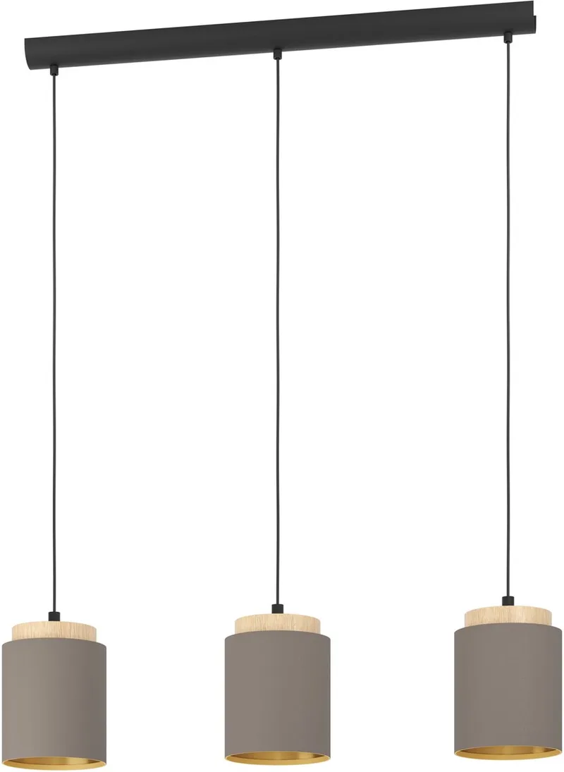 Albariza Hanglamp - E27 - 89,5 cm - Zwart/Bruin/Goud fra EGLO i Sort – produktbillede