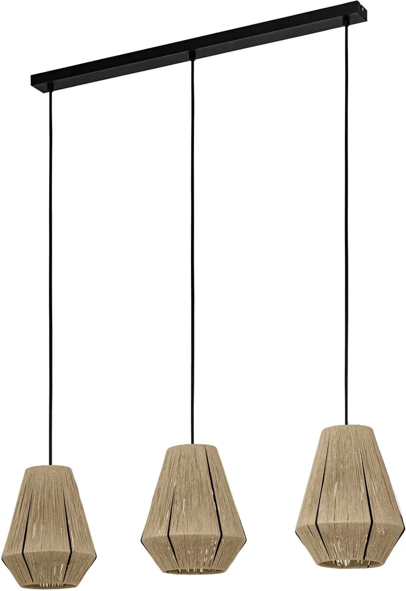 Alderney Hanglamp - E27 - 90 cm - Zwart/Bruin by EGLO in Black – product photo