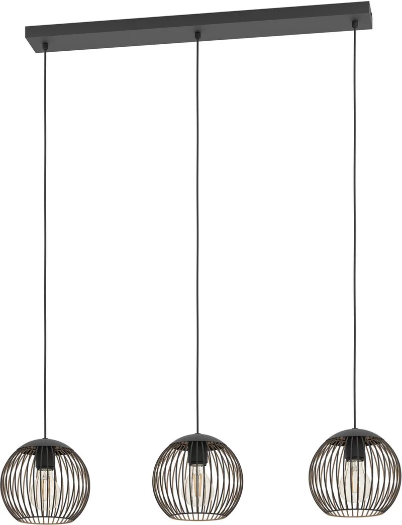 Almanzora Hanglamp - E27 - 90 cm - Zwart/Koper fra EGLO i Sort – produktbillede