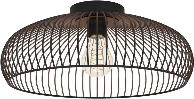 Almanzora Plafondlamp - Wandlamp - E27 - Ø 43 cm - Zwart/Koper von EGLO in Schwarz – Produktfoto