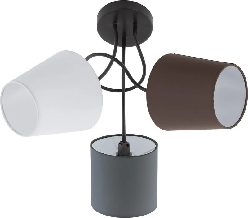 Almeida - Plafondlamp - 3 Lichts - Antraciet, Wit, Bruin von EGLO in Schwarz – Produktfoto