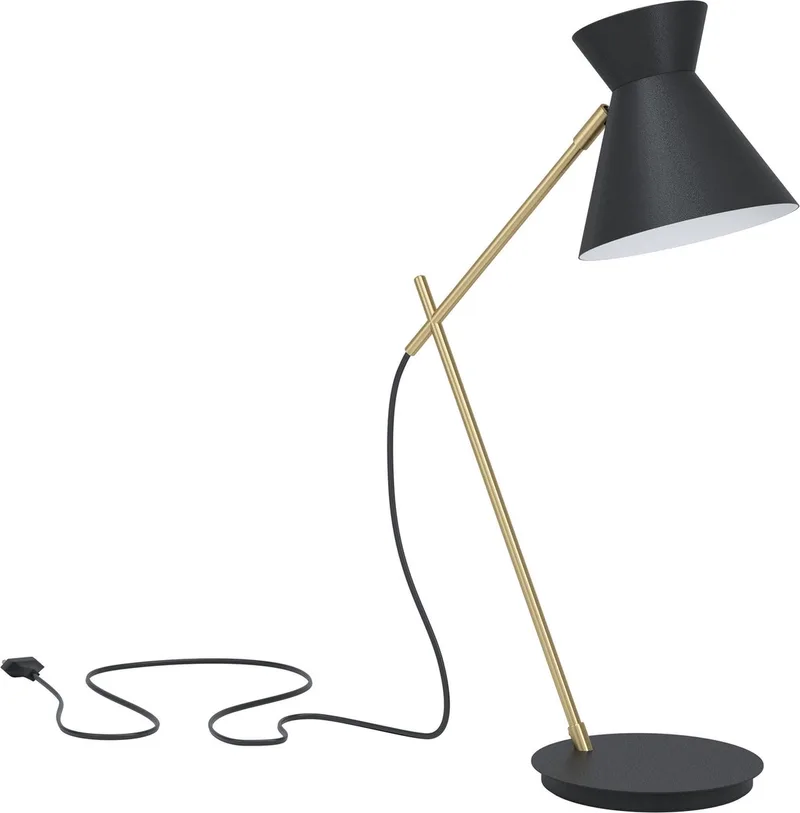 Amezaga Tafellamp - E27 - 57,5 cm - Zwart/Geelkoper by EGLO in Black – product photo
