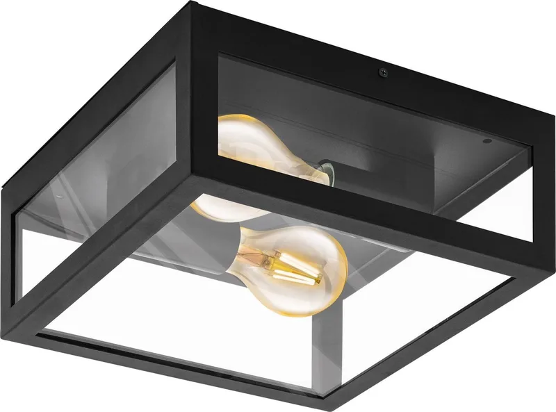 Amezola Plafond- en Wandlamp - E27 - 29 cm fra EGLO i Sort – produktbillede