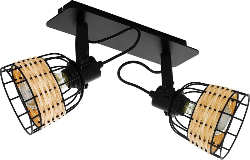 Anwick 1 Spot - E27 - 48 cm - Zwart/Rotan fra EGLO i Sort – produktbillede