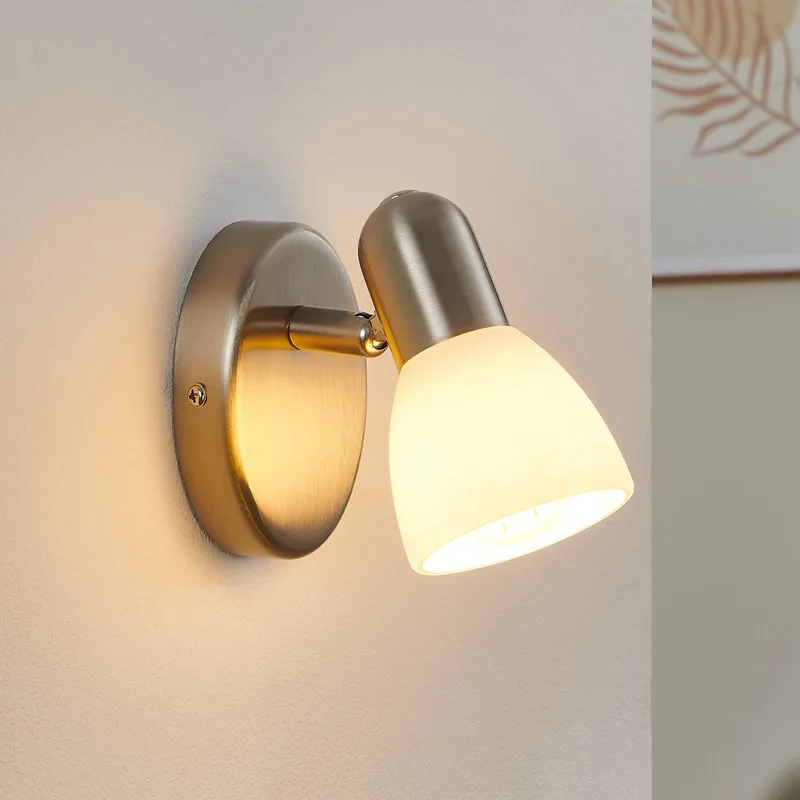 Aparte wandlamp Dake van EGLO in Nikkel mat, Wit – productfoto