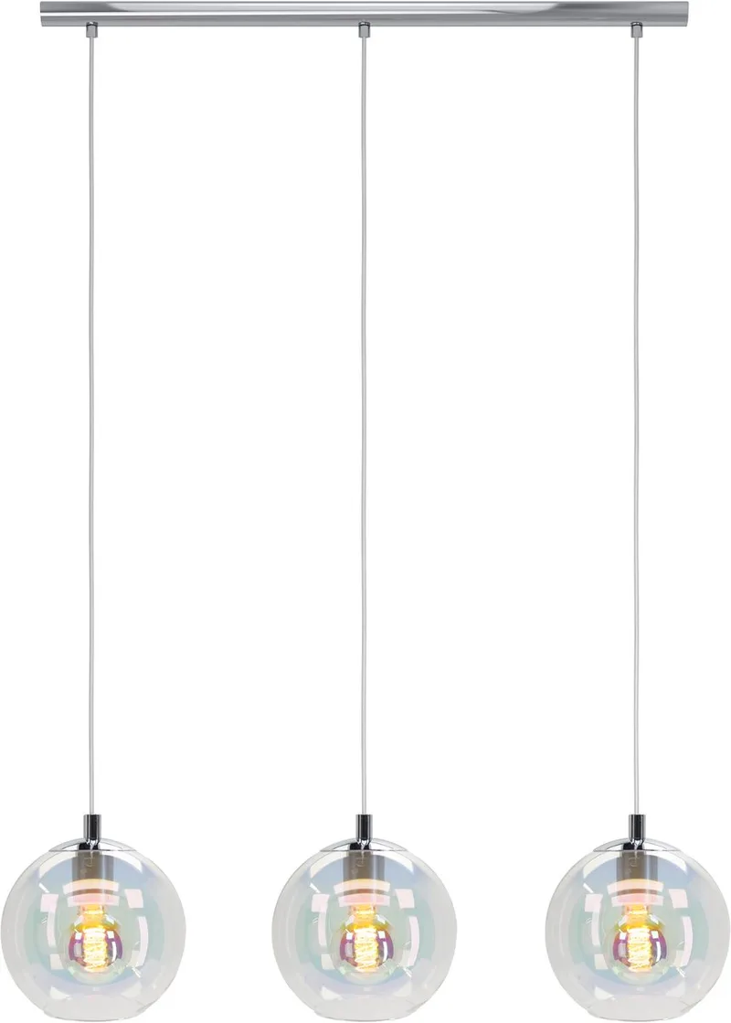 Ariscani 2 Hanglamp - E27 - 76.5 cm - Chroom/Gekleurd glas de EGLO en Chrome – photo produit