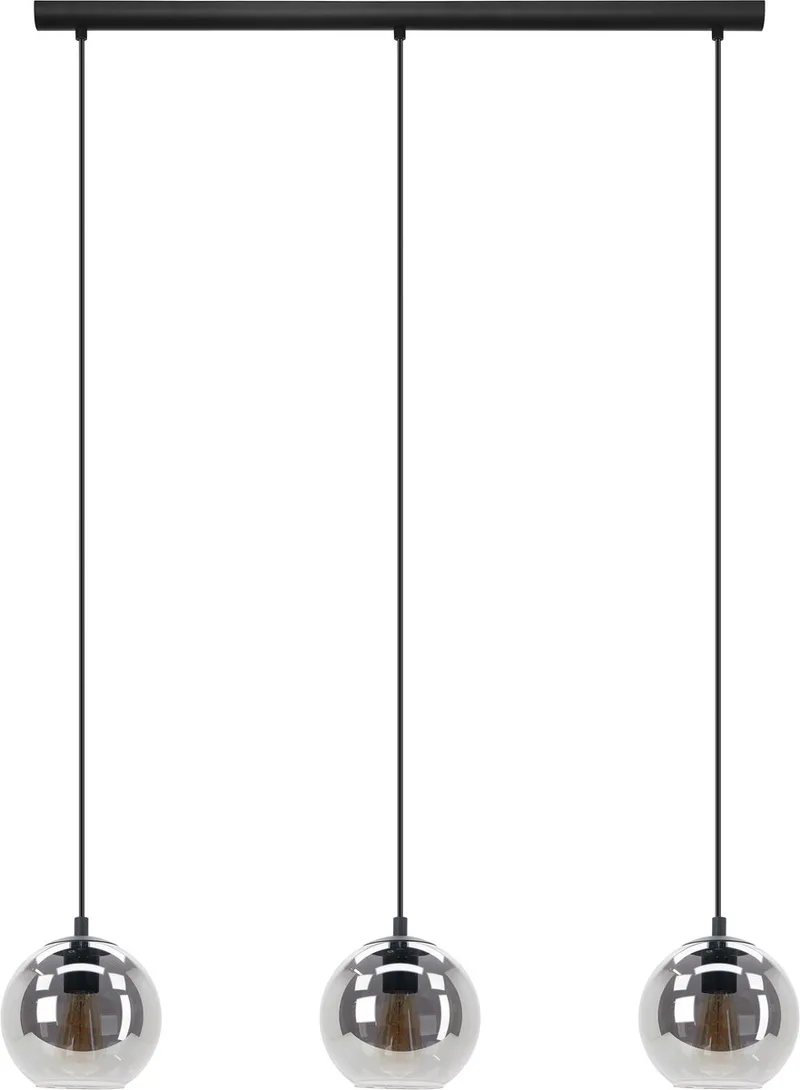 Ariscani Hanglamp - E27 - 76,5 cm - Rookglas de EGLO en Noir – photo produit