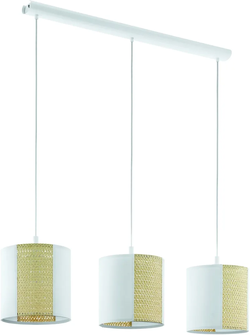 Arnhem Hanglamp - E27 - 102 cm - Hout - Wit/Bruin fra EGLO i Hvid – produktbillede