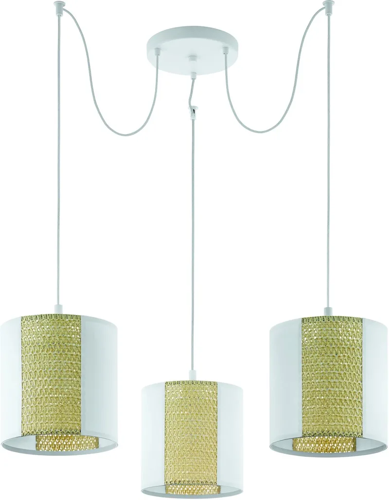 Arnhem Hanglamp - E27 - Papier | Staal - Wit | Bruin de EGLO en Blanc – photo produit