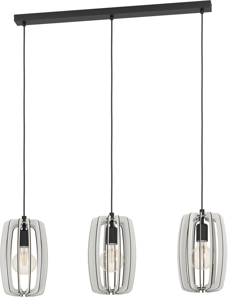 Bajazzara Hanglamp - E27 - 89 cm - Zwart | Grijs by EGLO in Black, Grey – product photo